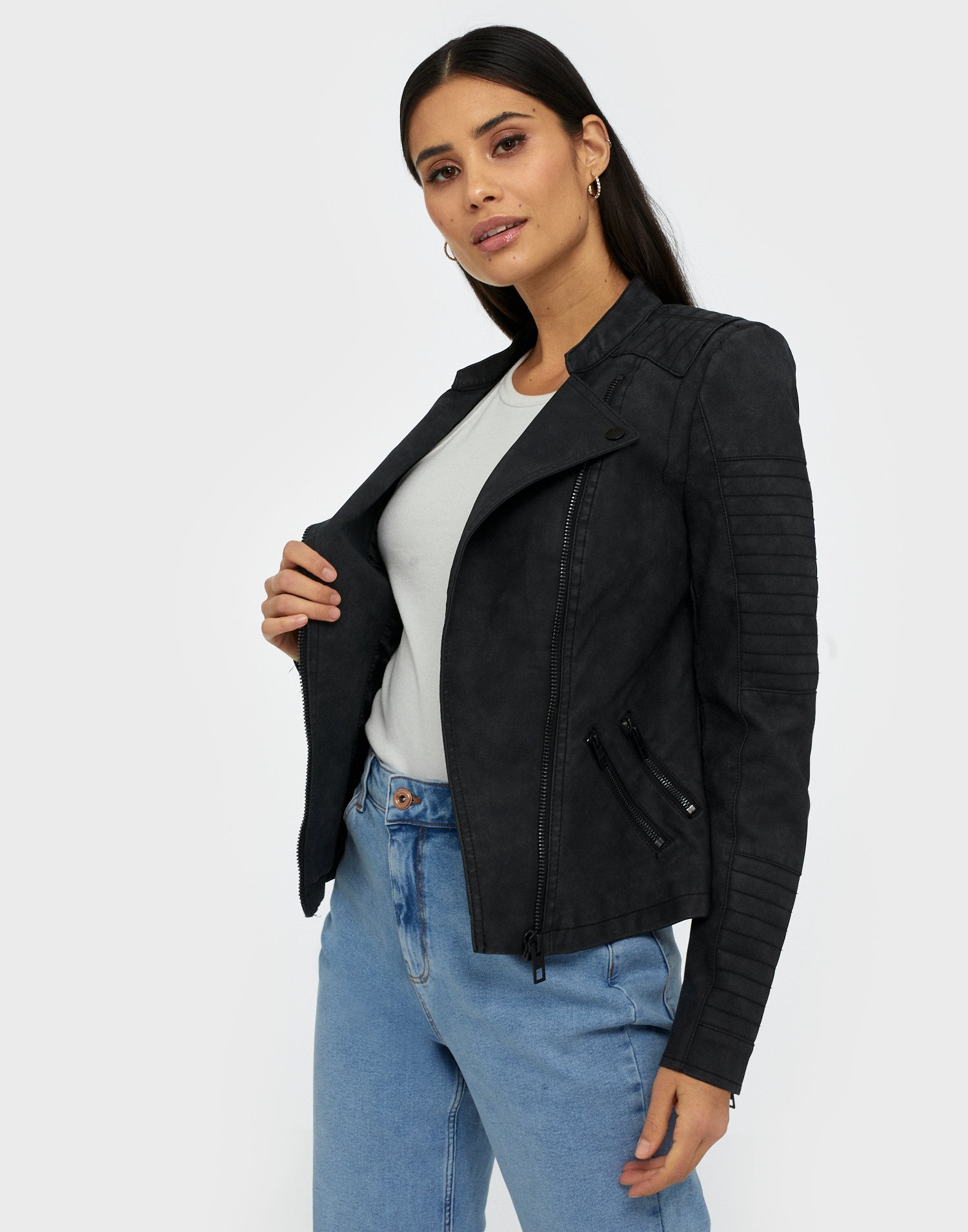 onlava faux leather biker otw noos