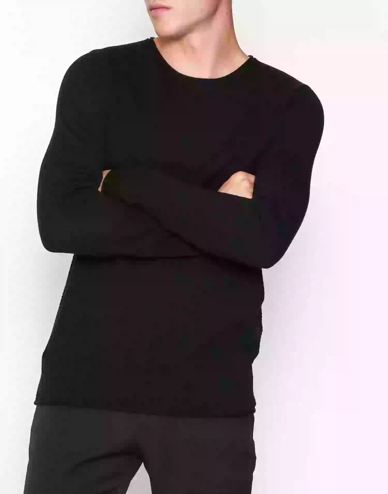 Selected Homme Slhrocky Crew Neck B Noos Strikkegensere Svart
