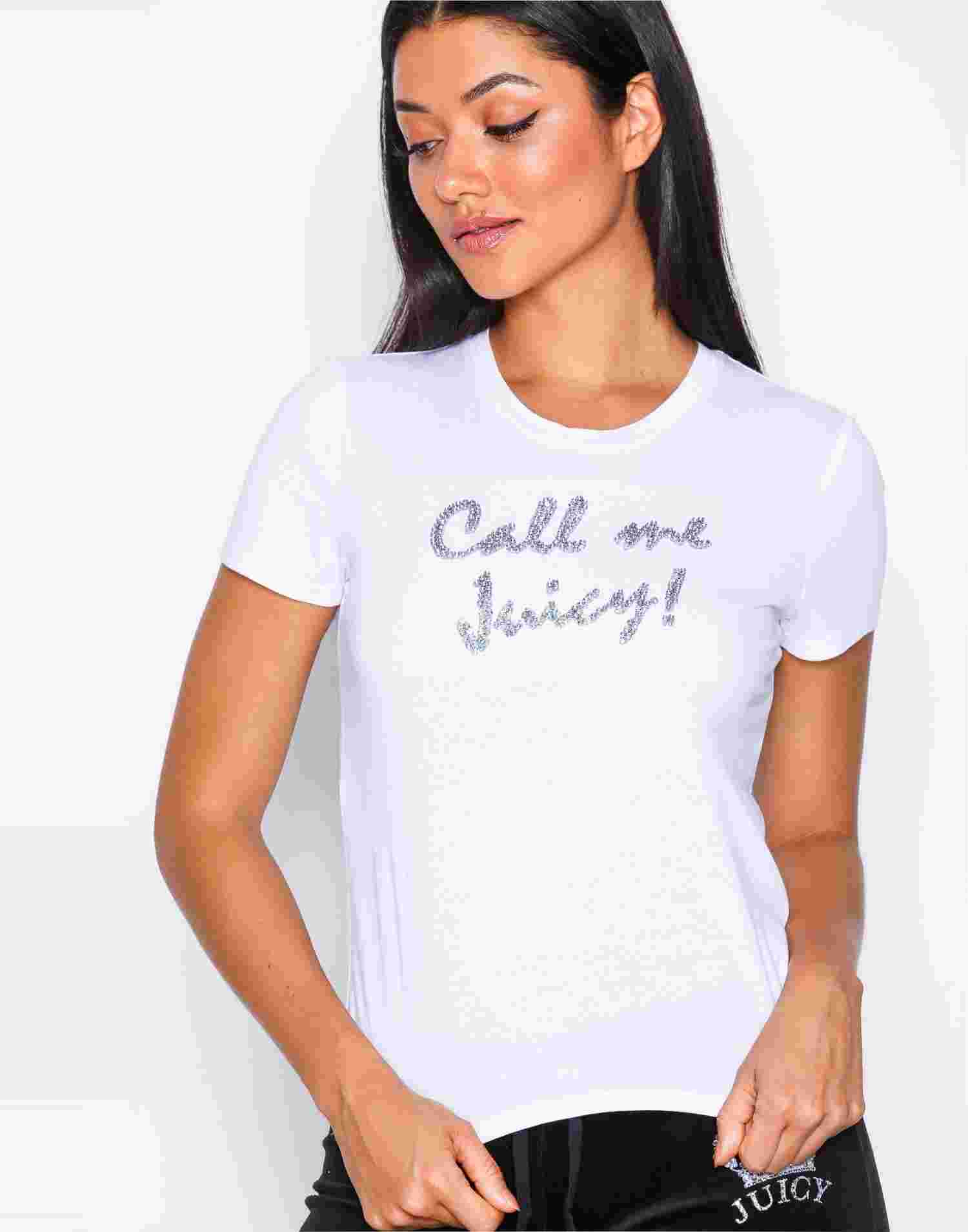 Call Me Juicy Crystals Tee - Juicy Couture - White - Tops - Clothing ...