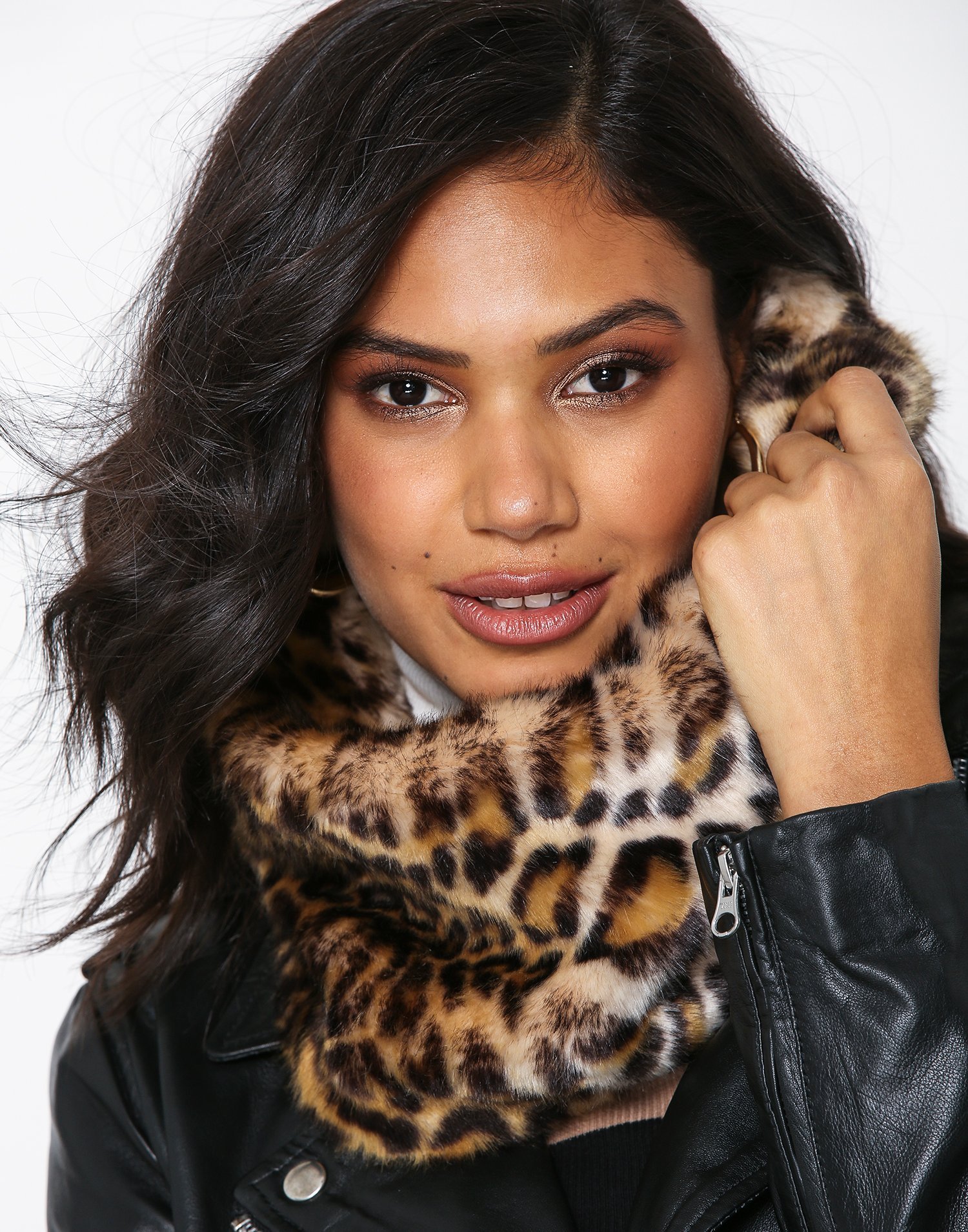 Pieces Pcfur Tube Halsdukar & Scarves Black