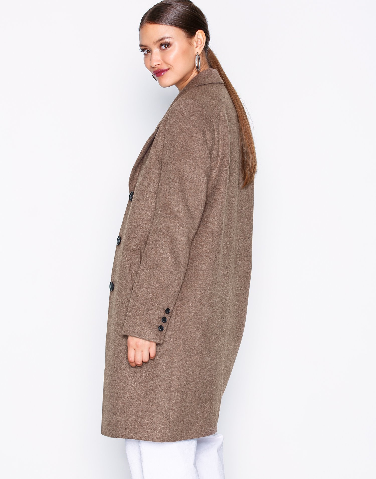 Buy Selected Femme SLFSASJA WOOL COAT B NOOS - Brown | Nelly.com