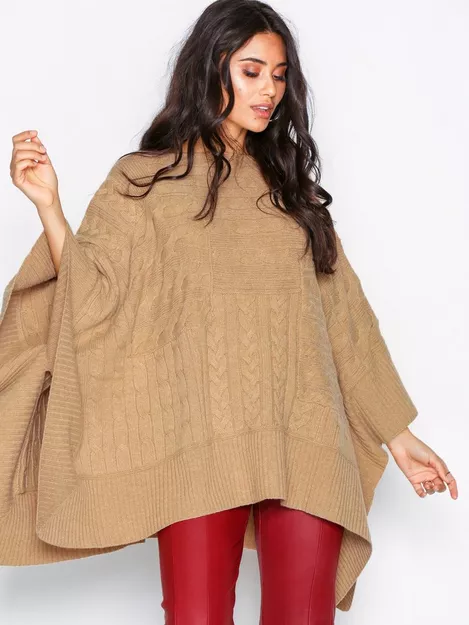 Buy Polo Ralph Lauren Cable Elbow Sleeve Poncho - Brown 