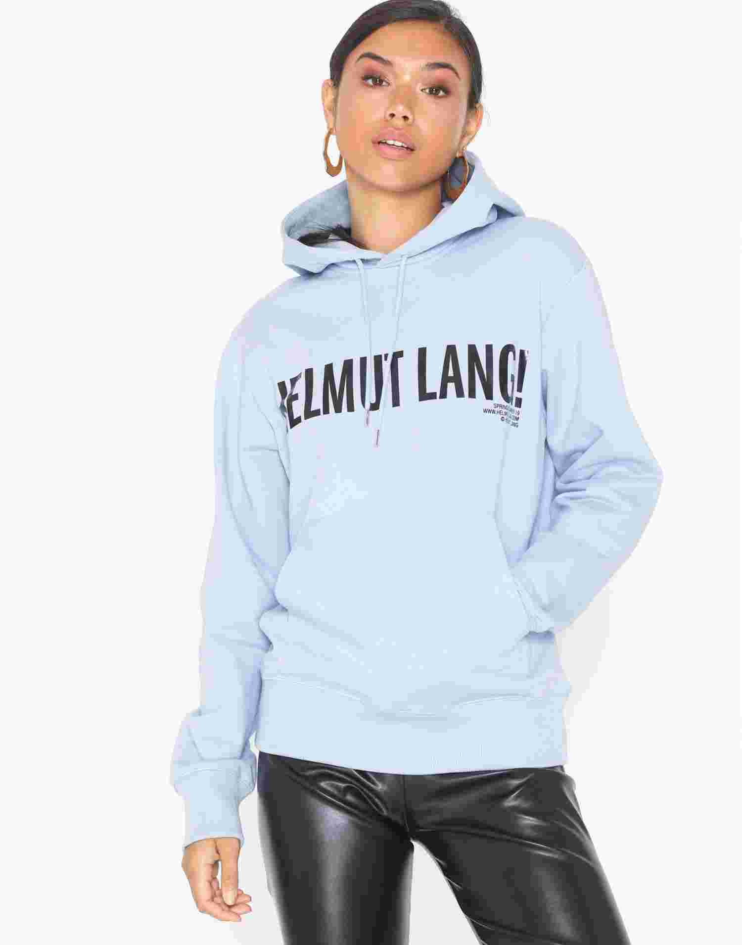 Exclamation Hoodie 1 Helmut Lang Light Blue Jumpers