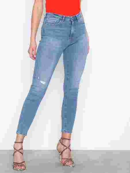 Vero Moda NOS Vmseven Shape Mr S Ank Zip Jeans Color Slim Femme