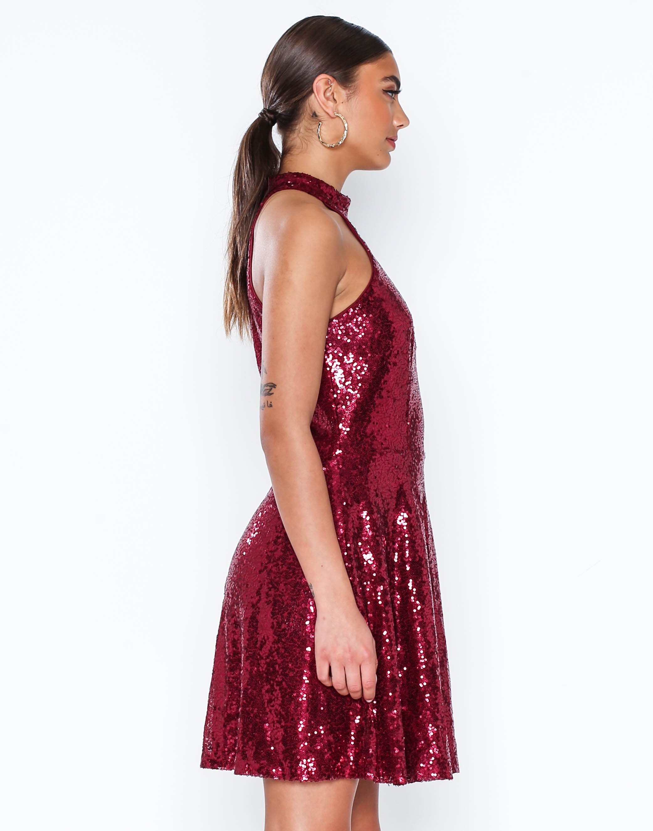 nelly burgundy dress