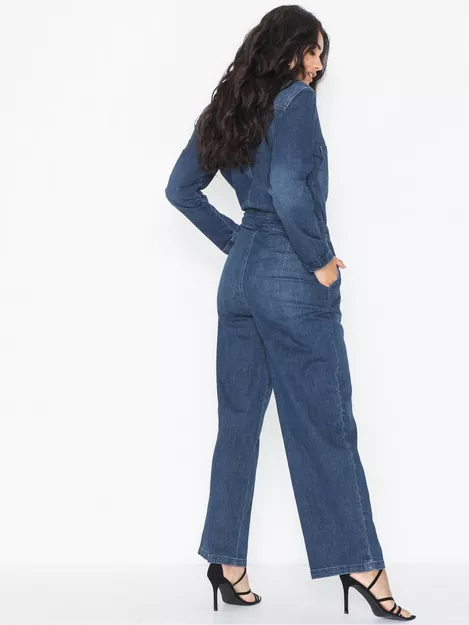 Selected Femme SLFSTEFANIE JUMPSUIT - Jumpsuit - medium blue denim