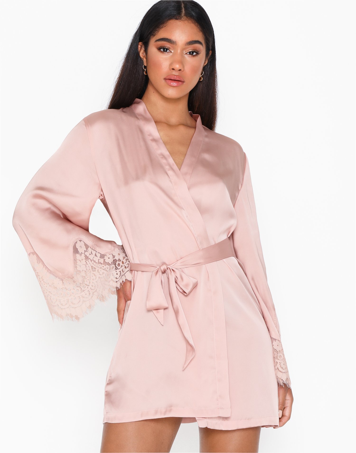 Hunkemöller Kimono Satin Big Scallop Morgonrockar
