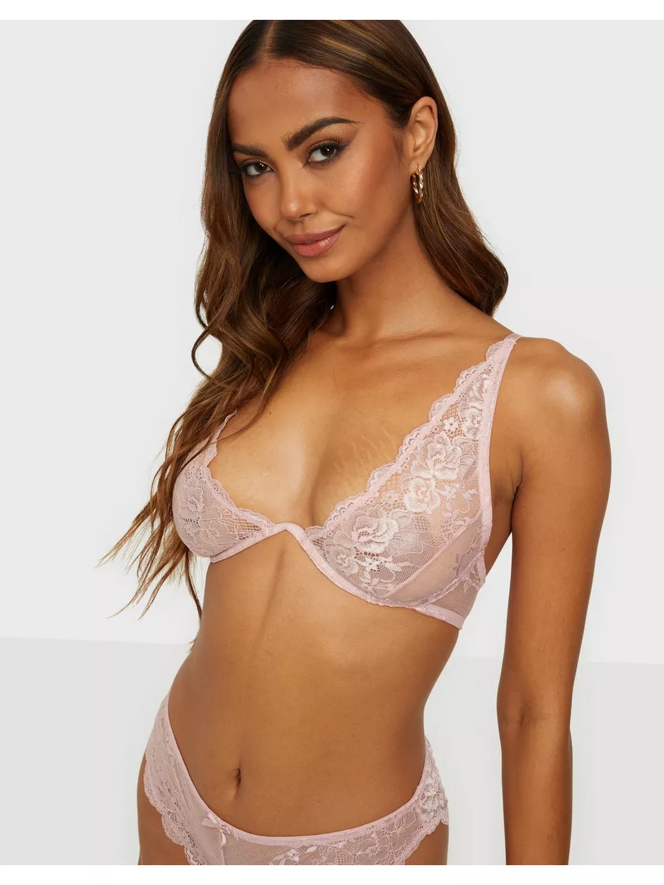 NLY Lingerie Harness Lace Bra Mjuk BH utan bygel Lilac
