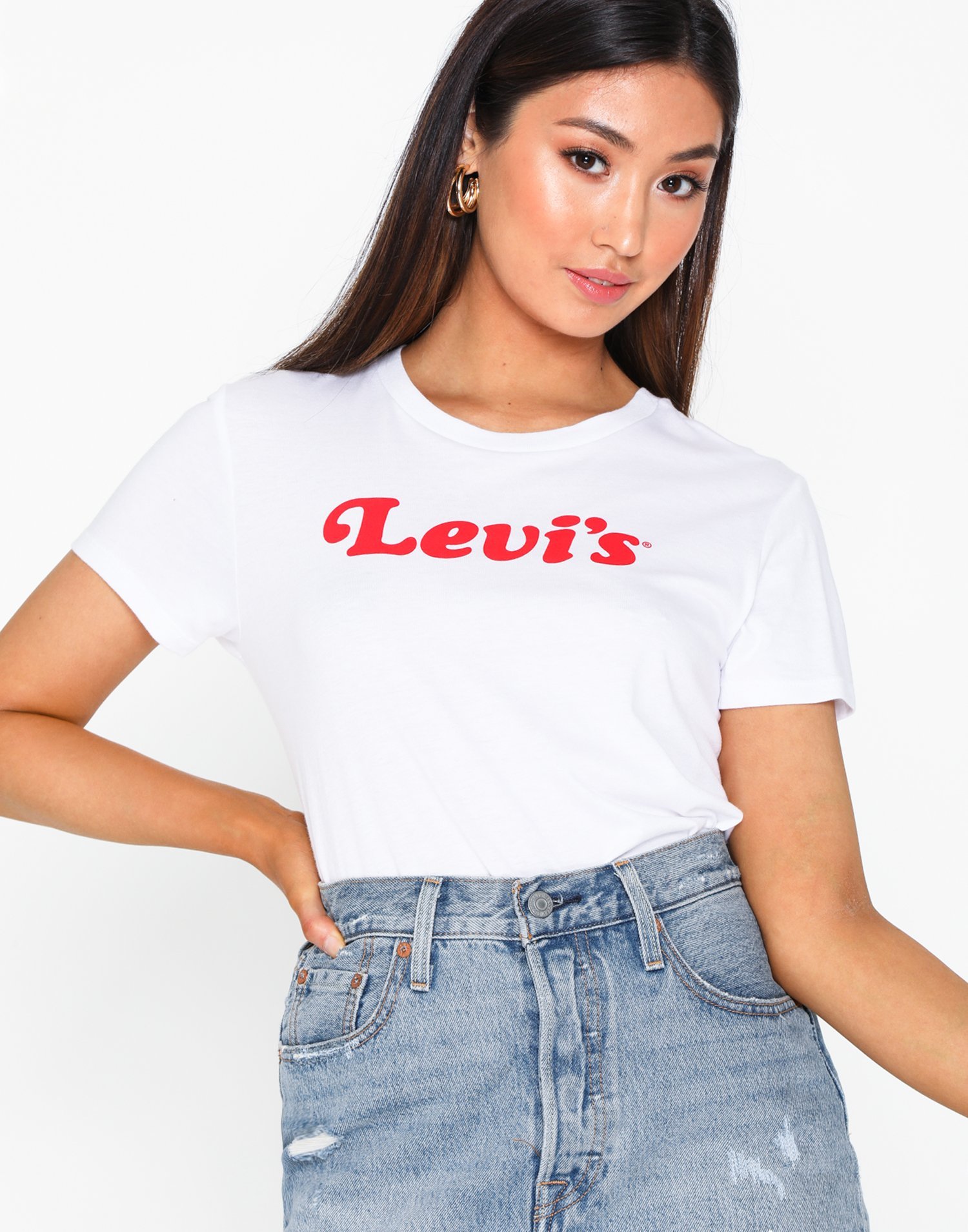 levis white crop top