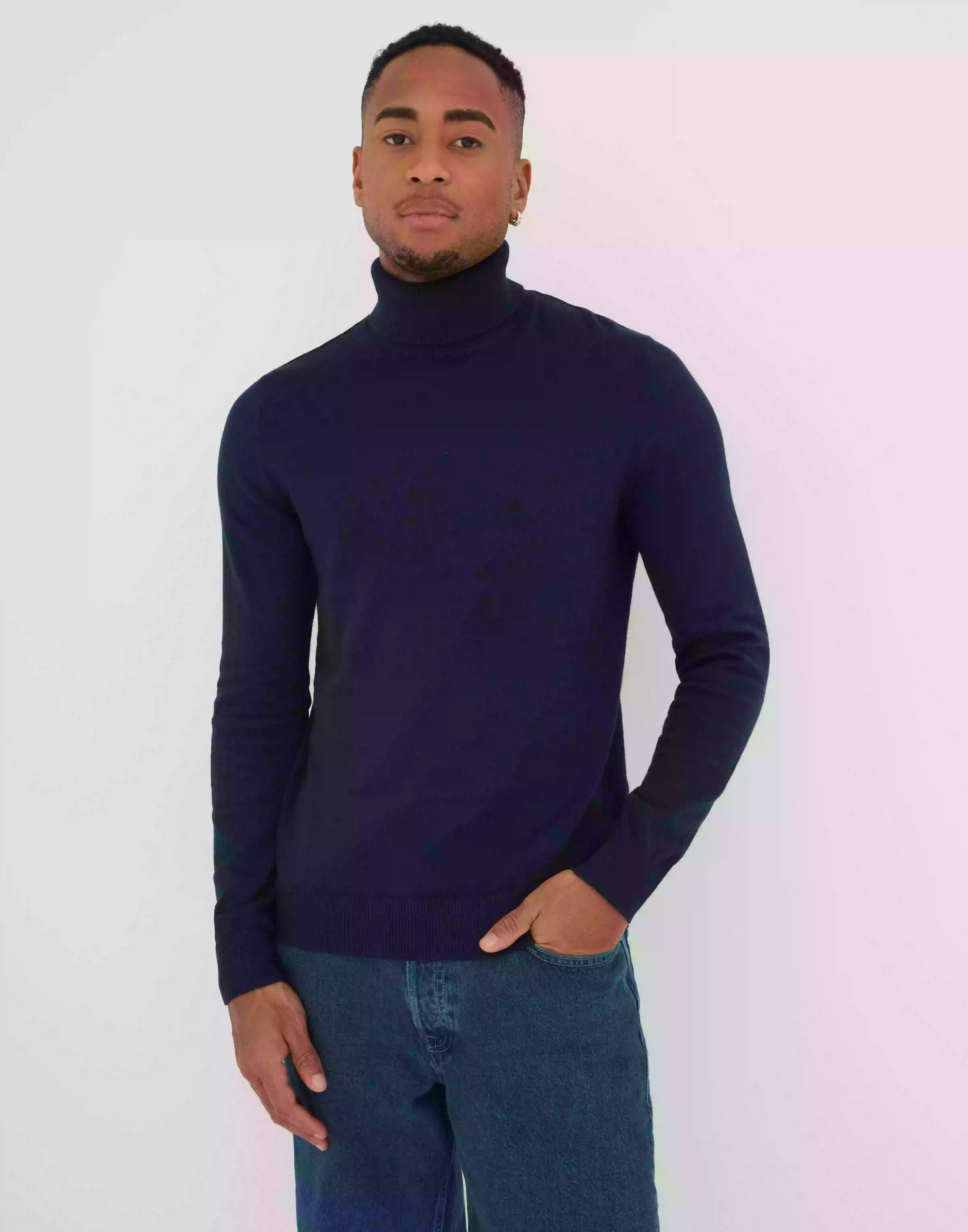 Jack & Jones Jjeemil Knit Roll Neck Noos Strikkegensere Mørk blå
