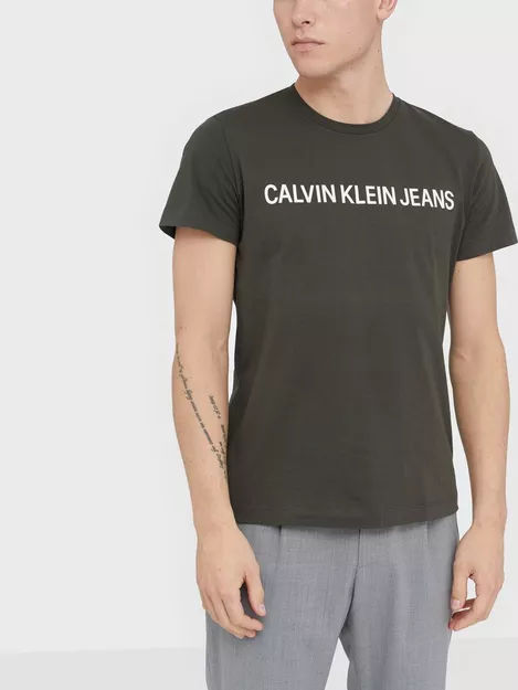 Buy Calvin Klein TEE Jeans LOGO Black Man NLY INSTITUTIONAL SS - SLIM 