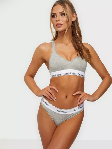 Buy Calvin Klein Underwear Modern Cotton Thong - Gråmelange 