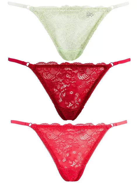 Buy NLY Lingerie 3-Pack Thong - Multicoloured