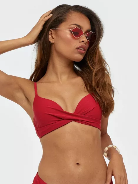 Buy Nelly Twisted Push Up Bikini Bra - Red
