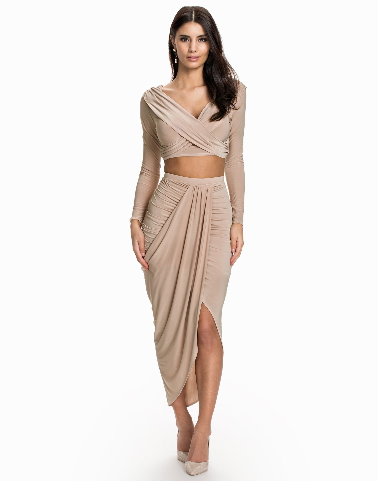 draped ruched skirt