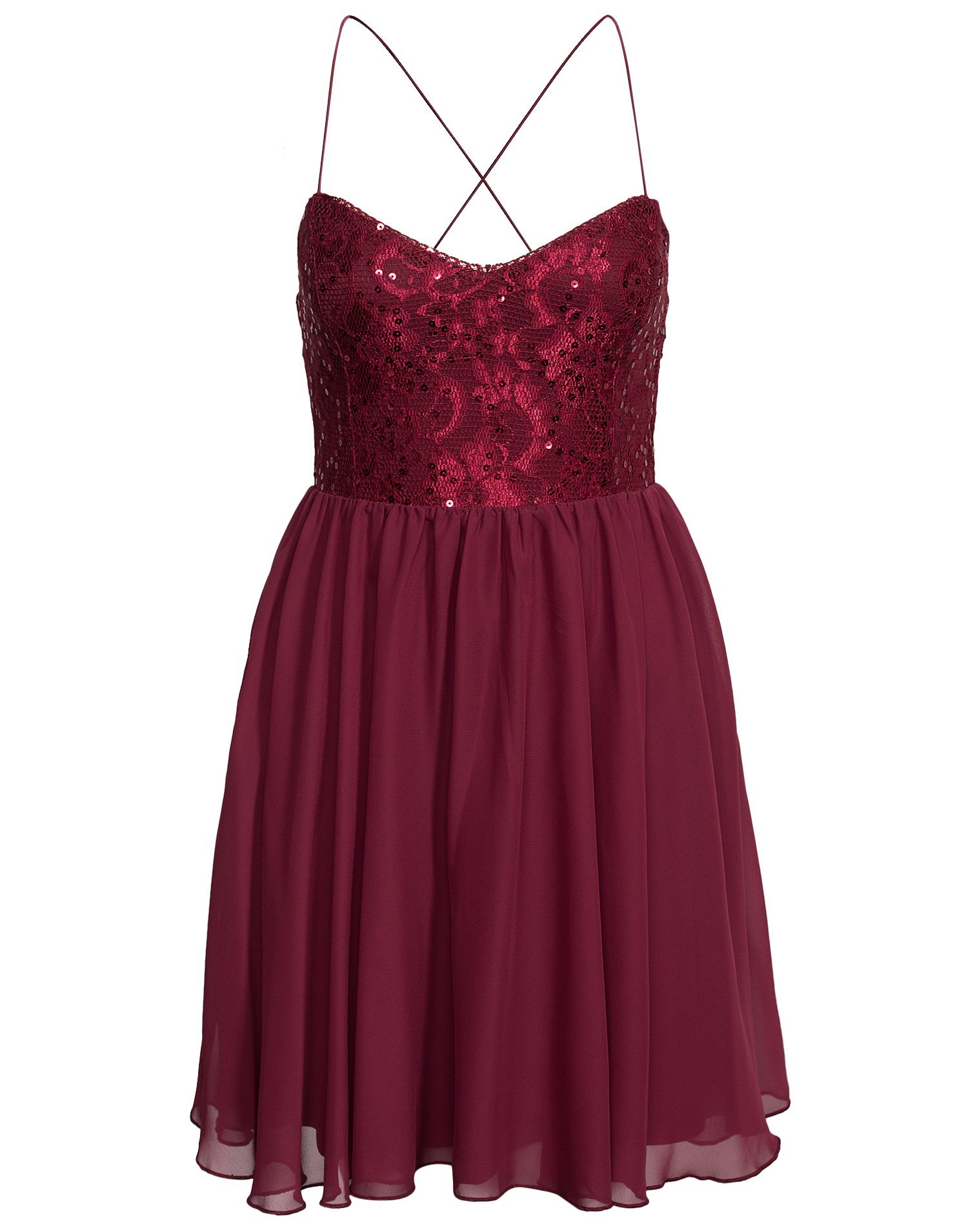 Shimmery Flare Dress - Nly One - Burgundy - Party Dresses - Clothing ...