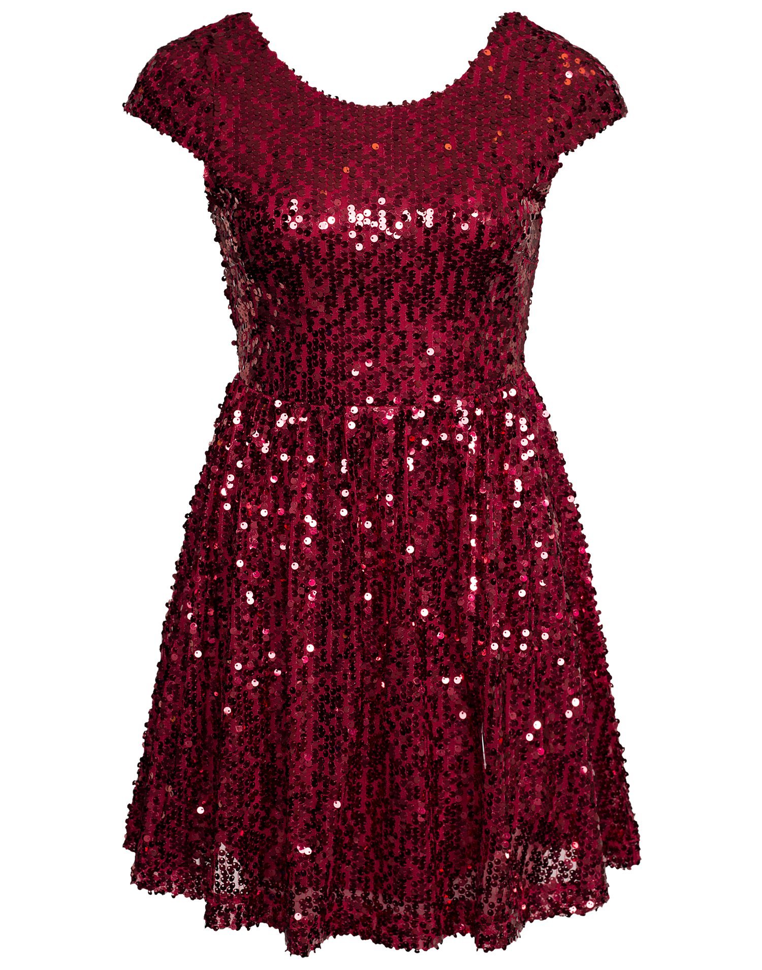 Sequin Skater Dress - Nly One - Red - Party Dresses - Clothing - Women ...