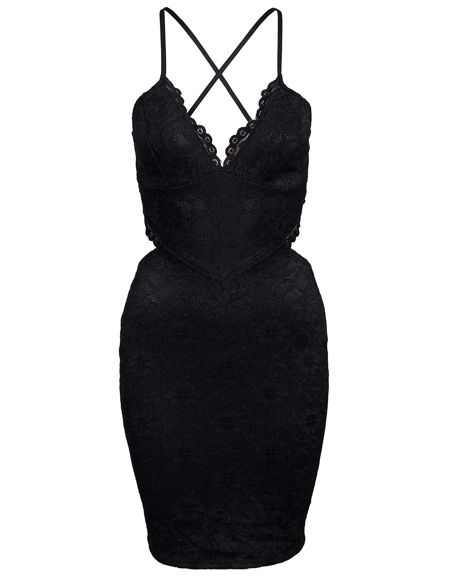 Lace Cut Out Dress - Nly One - Black - Party Dresses - Clothing - Women ...