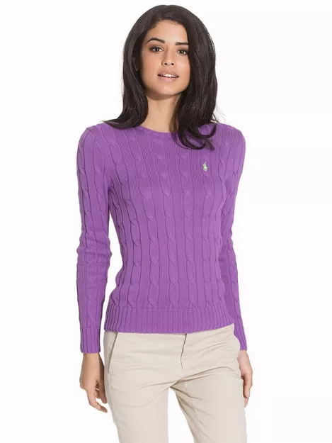 Buy Polo Ralph Lauren CABLE-KNIT COTTON JUMPER - Purple 