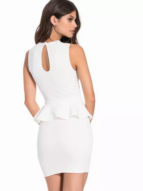 Buy Nelly Essential Peplum Dress - White