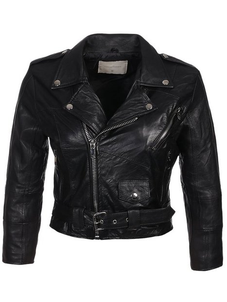 Crop Biker Jacket - Deadwood - Black - Jackets - Clothing - Women ...