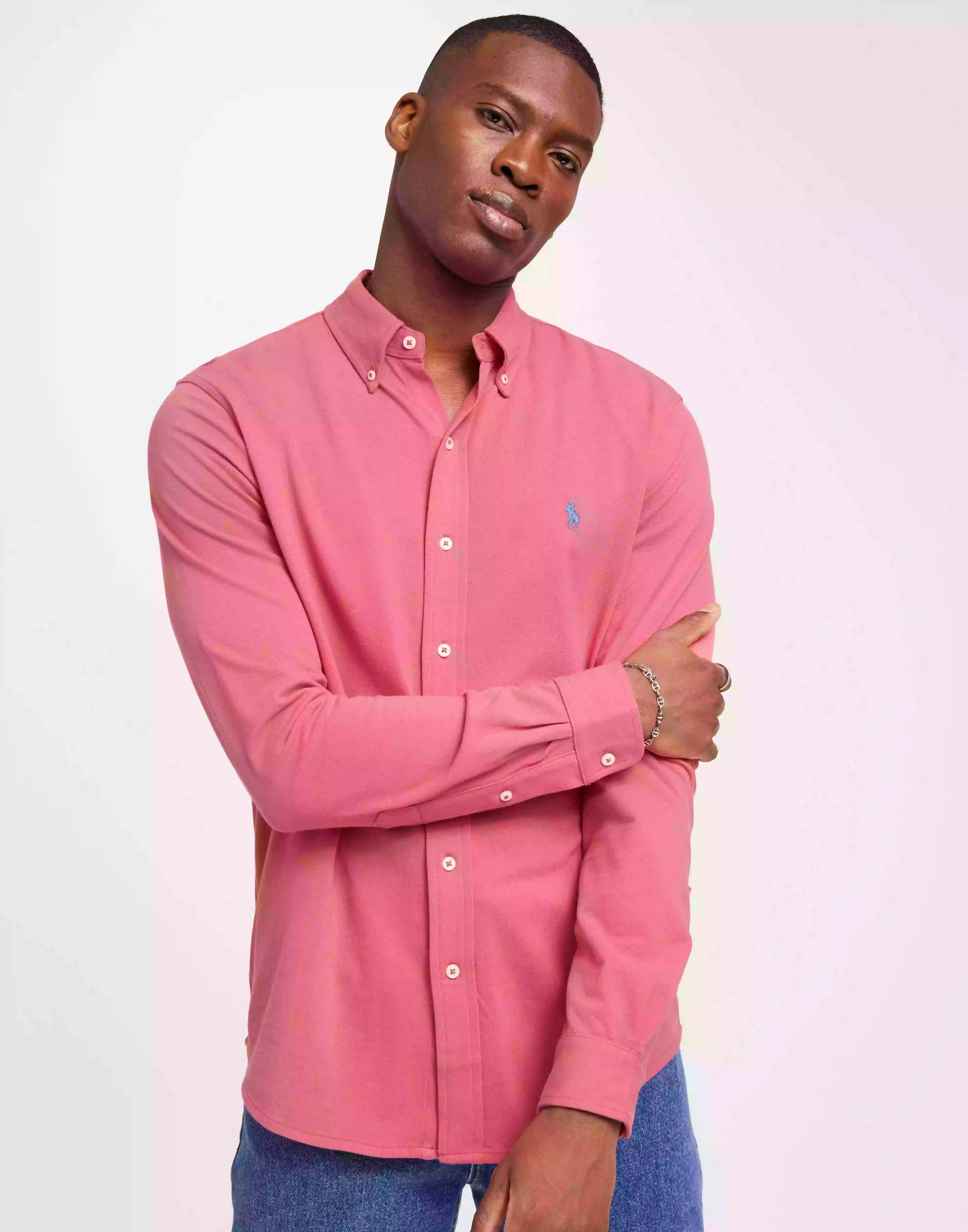 Polo Ralph Lauren Featherweight Long Sleeve Knit Vardagsskjortor Red