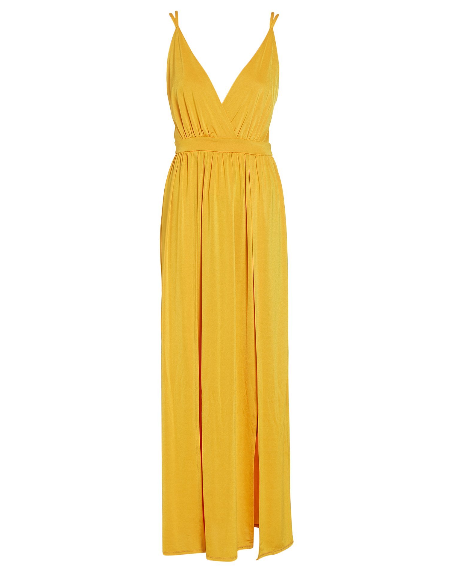 Double Slit Maxi Dress - Nly One - Yellow - Party Dresses - Clothing ...