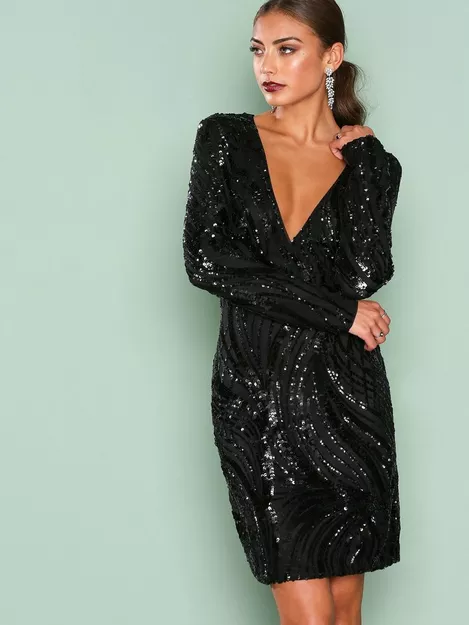 udgifterne solid pris Buy NLY One Luxe Glitter Dress - Black | Nelly.com