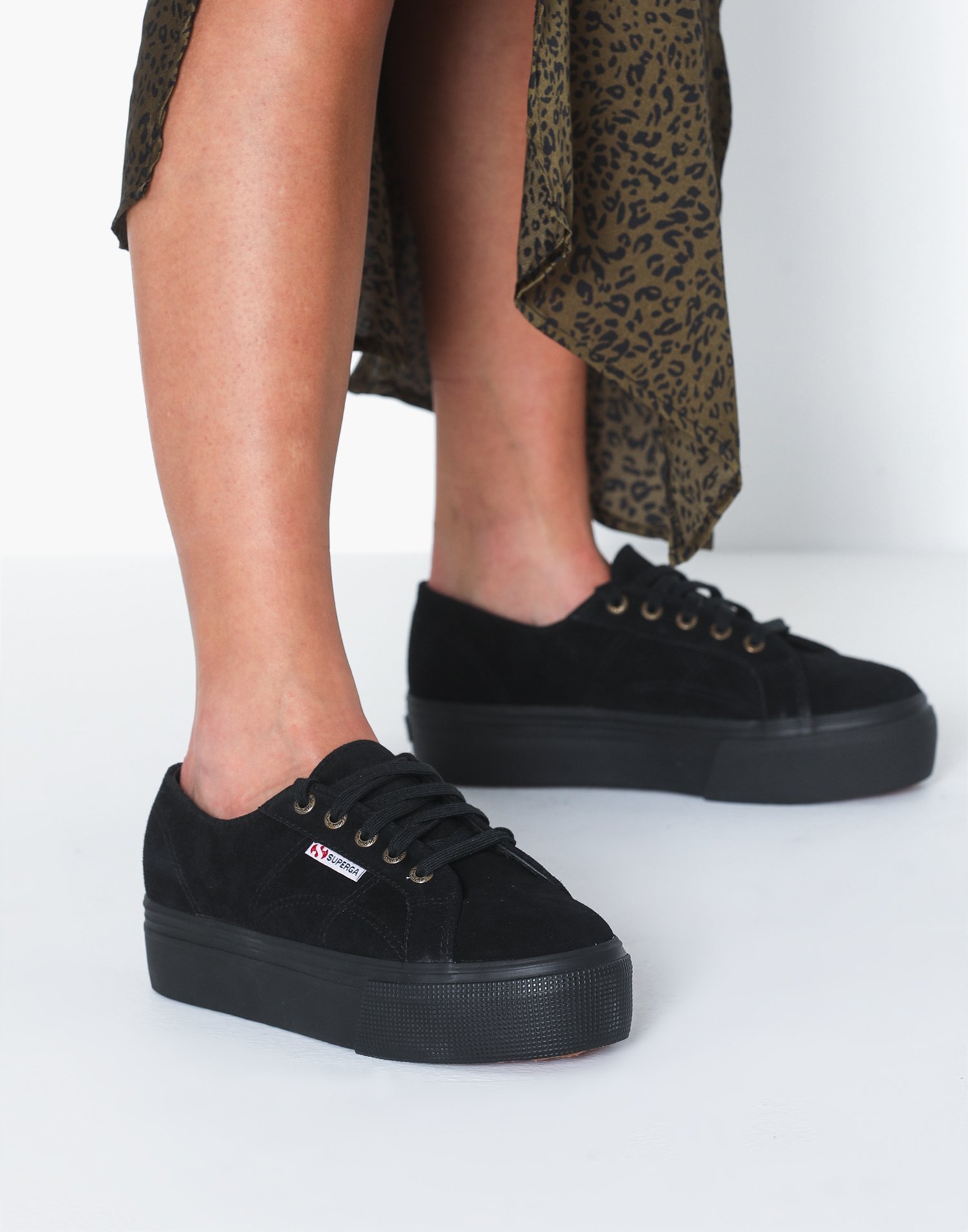 superga black suede platform