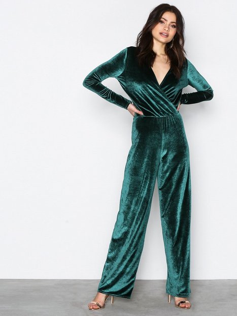 Glamorous Velvet Jumpsuit - Nly One - Green - Jumpsuits - Clothing ...