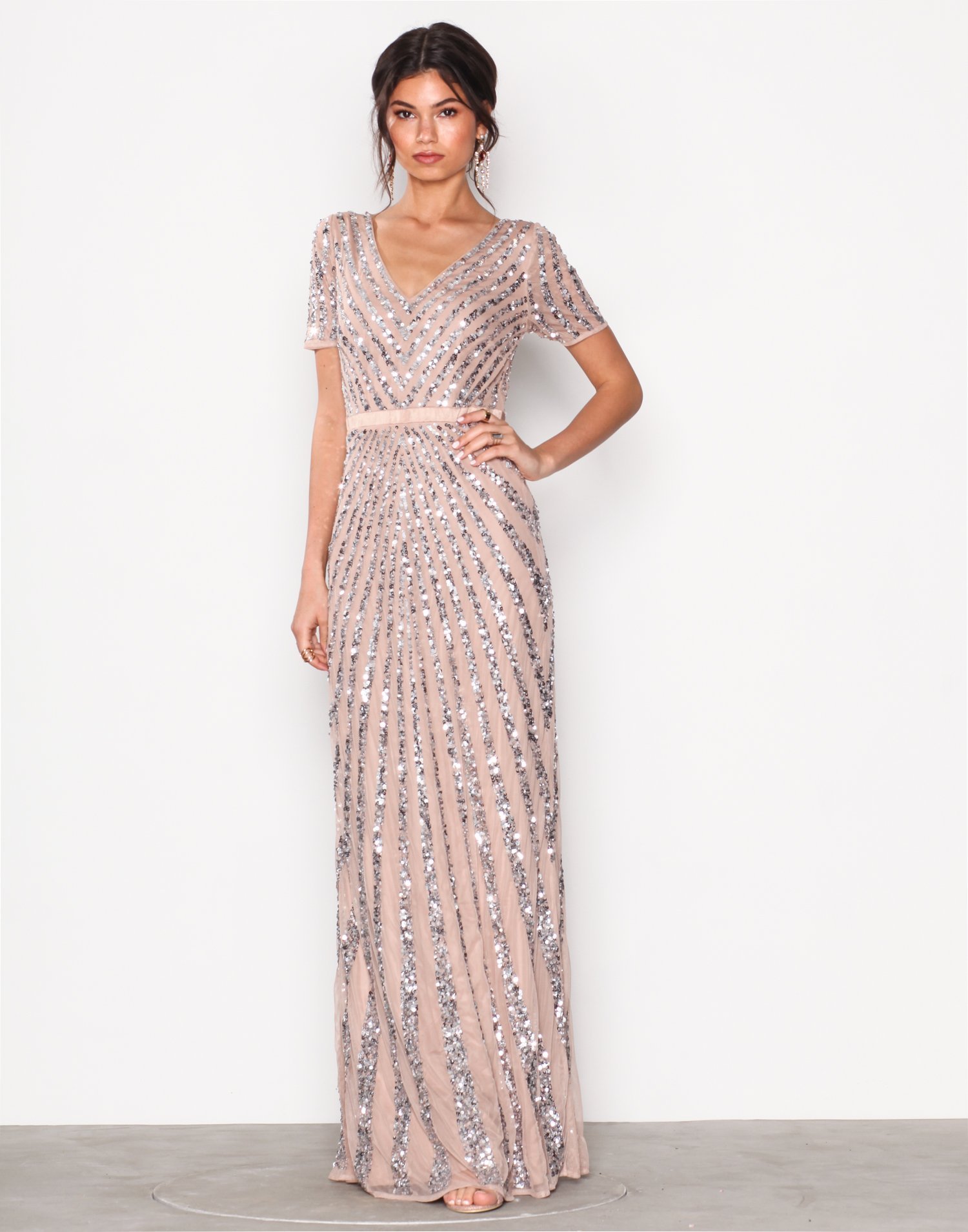 maya one shoulder embellished maxi dress