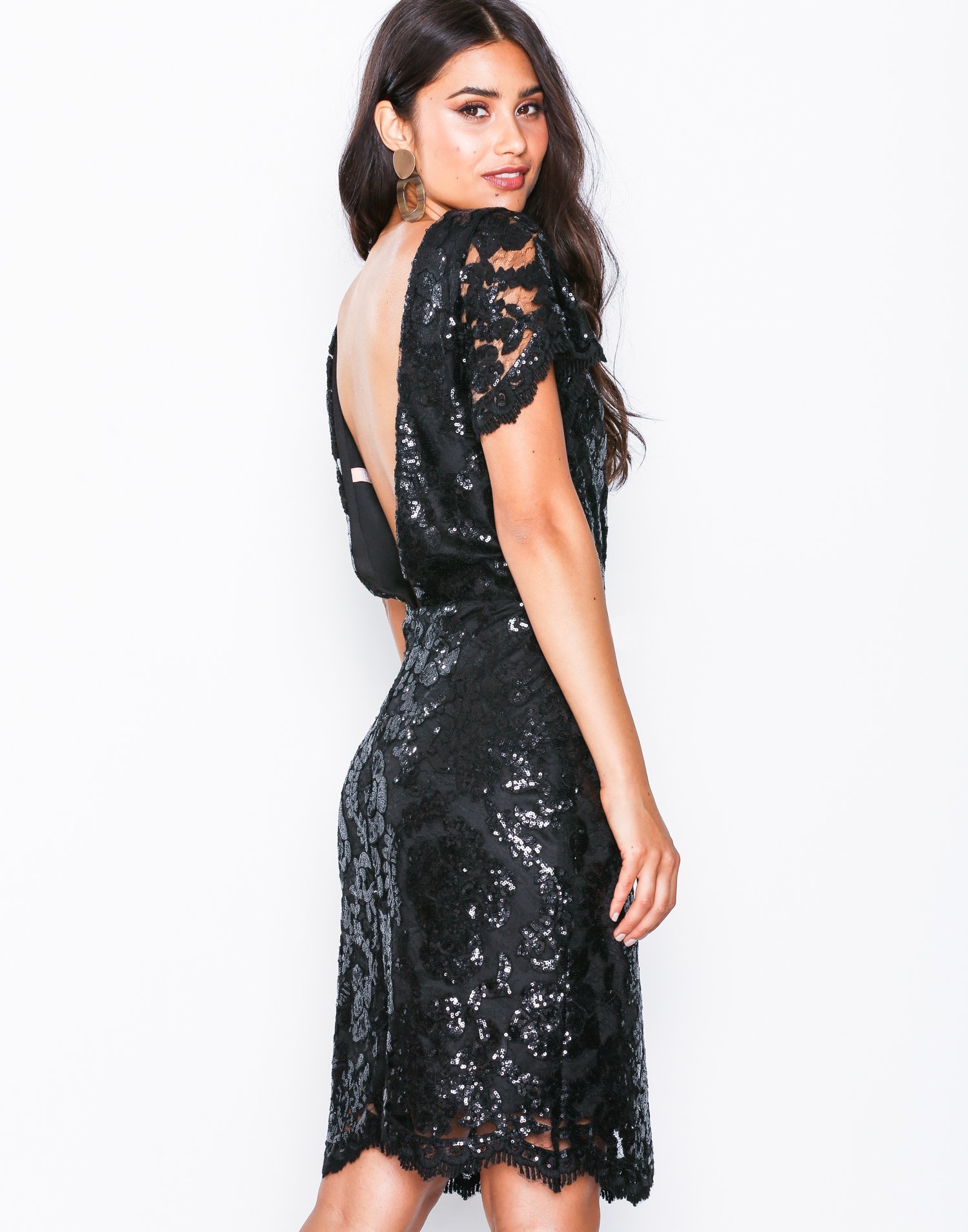 sequin lace bodycon dress