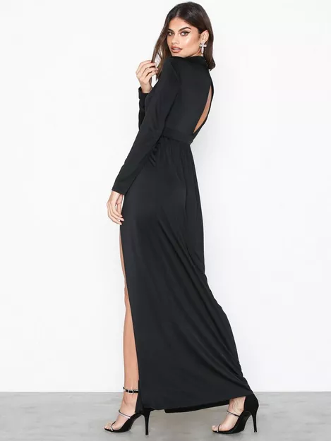 Buy Nelly Double Slit Ls Dress - Black