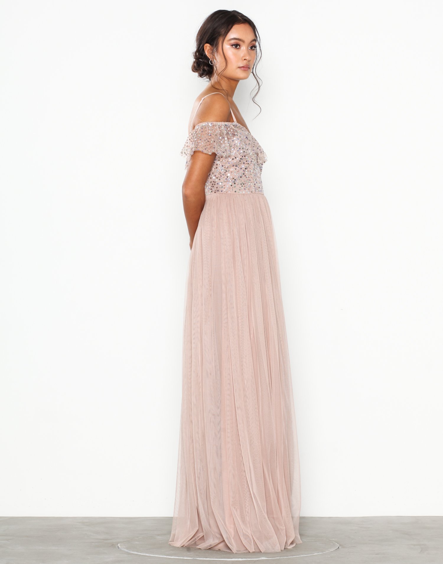 maya cold shoulder maxi dress