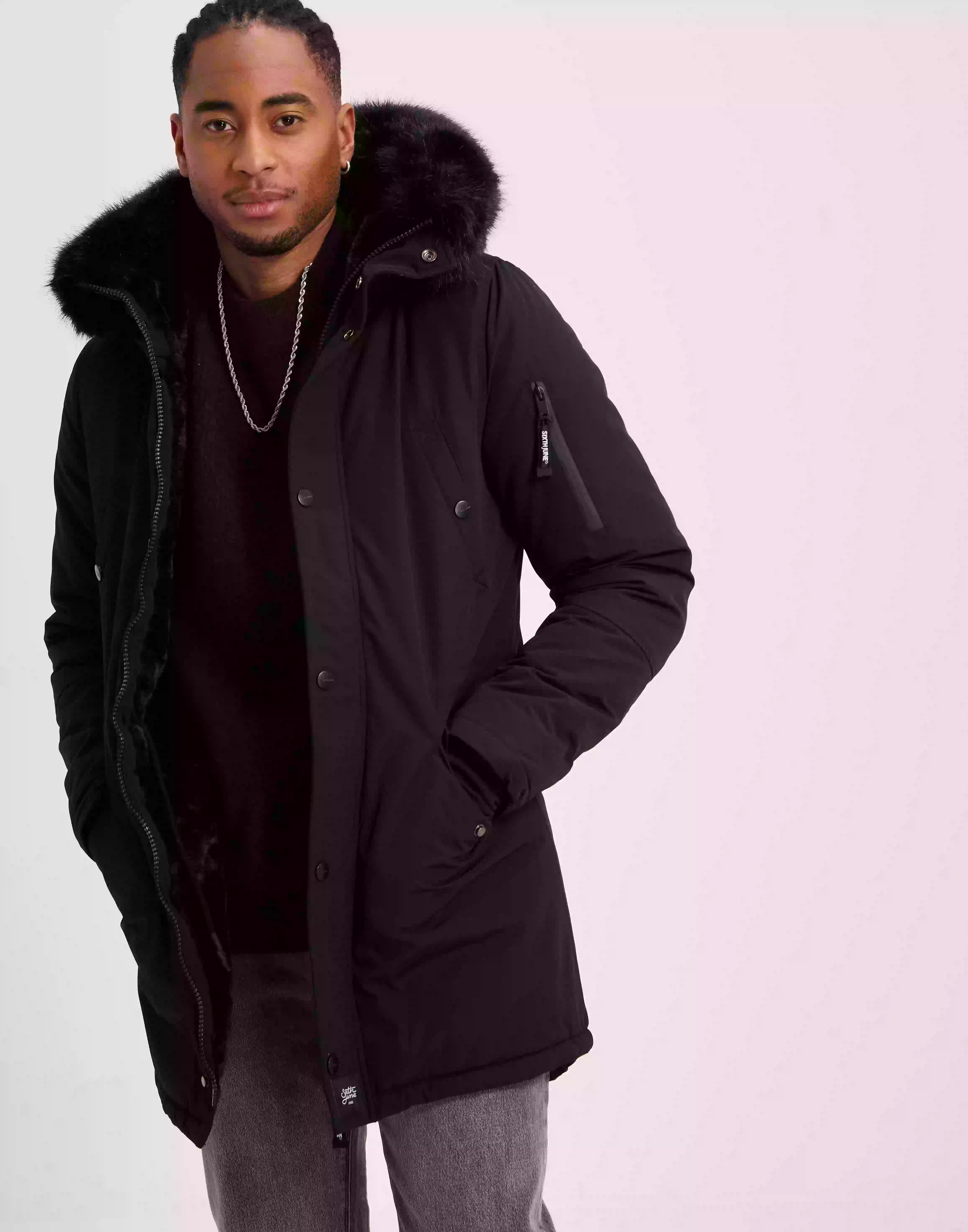 Sixth June Polycotton Parka Parkasjackor Svart