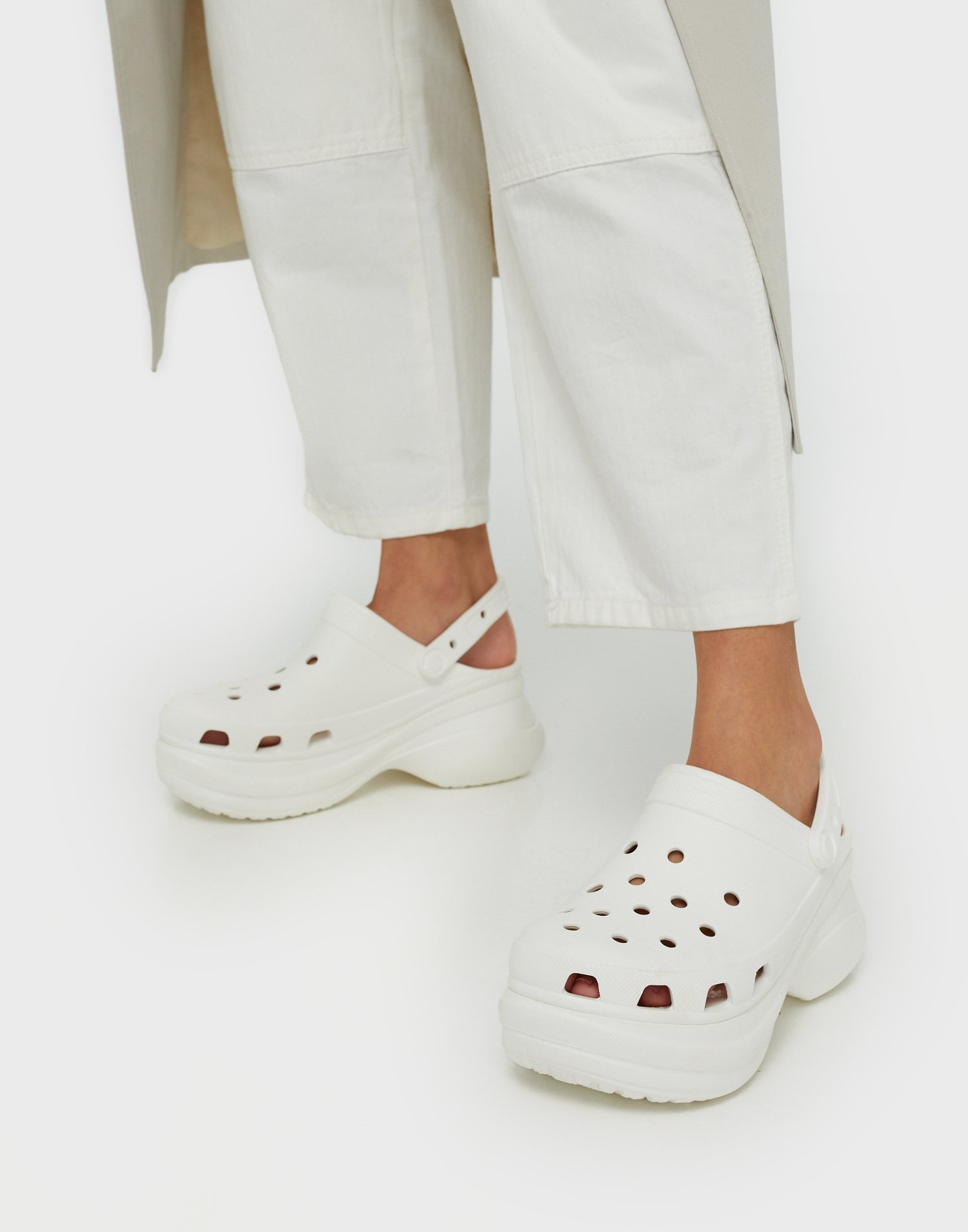 white wedding crocs