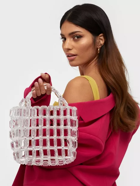 Zara Pearl Detail Basket Bag