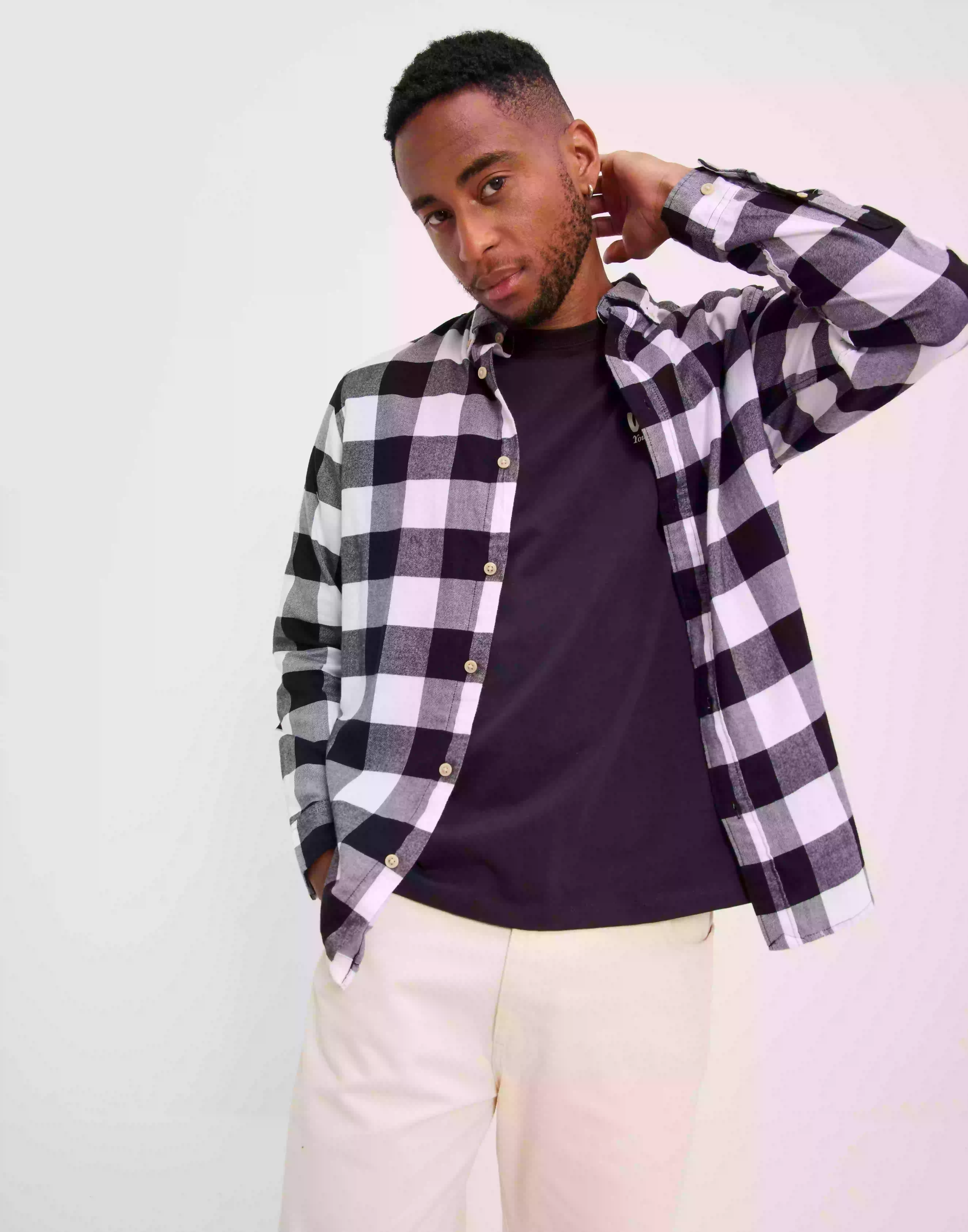 Selected Homme Slhslimflannel Shirt Ls W Noos Flannelskjortor Black Medium Box