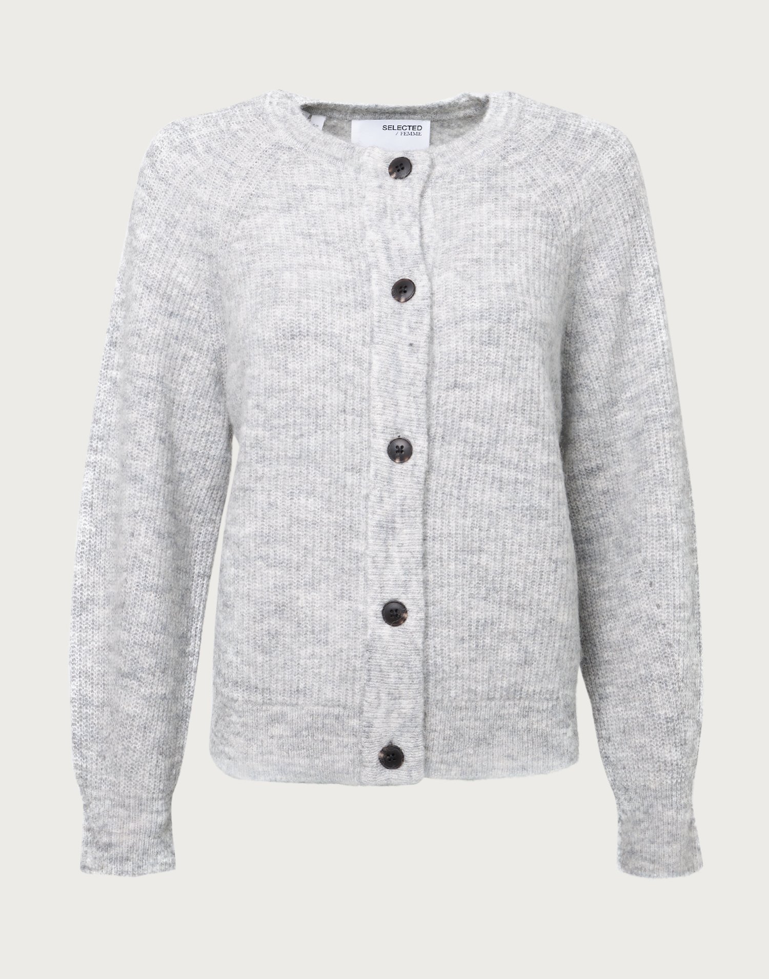 Buy Selected Femme SLFLULU LS KNIT SHORT CARDIGAN B NO - Light Grey ...