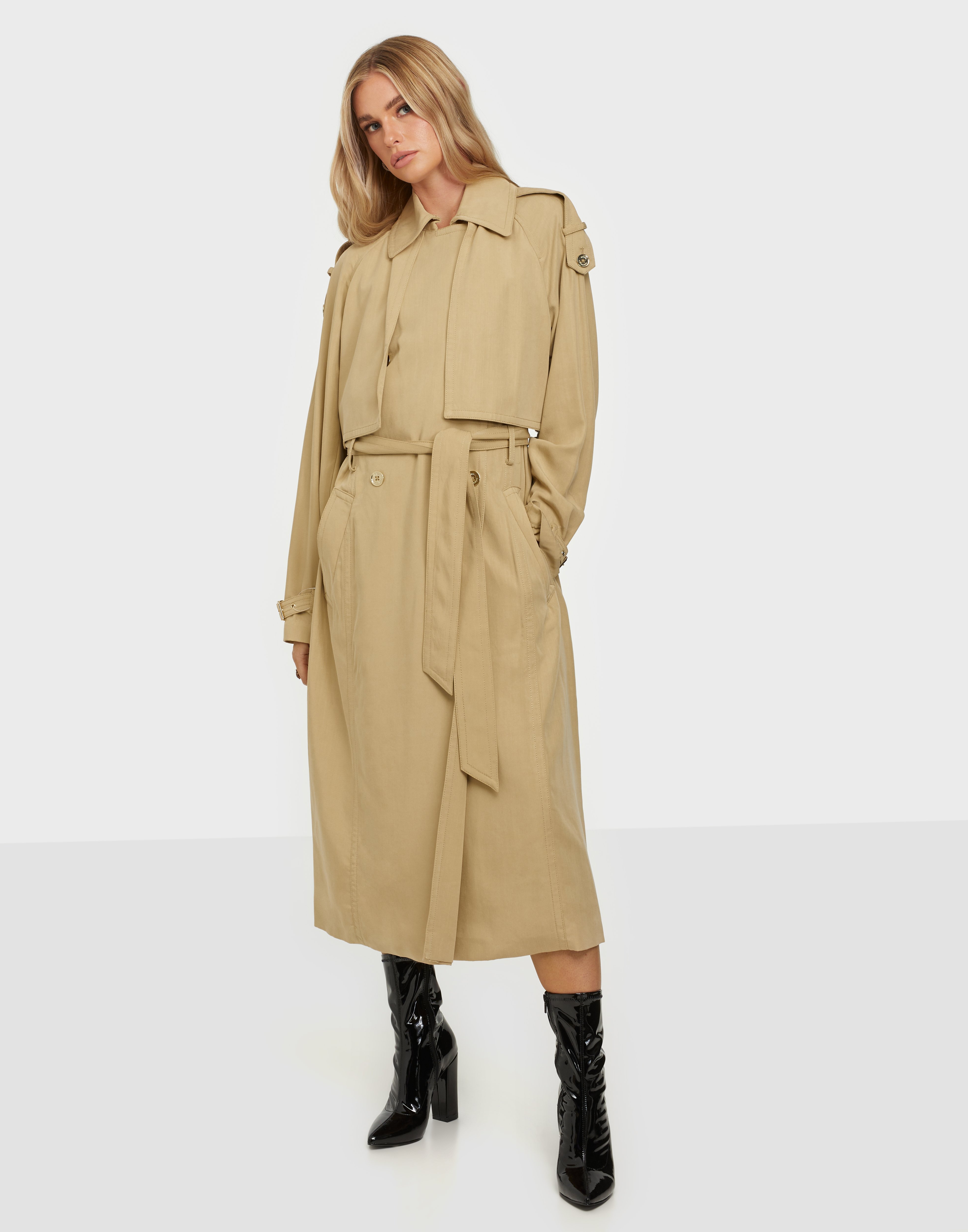 michael kors draped trench coat