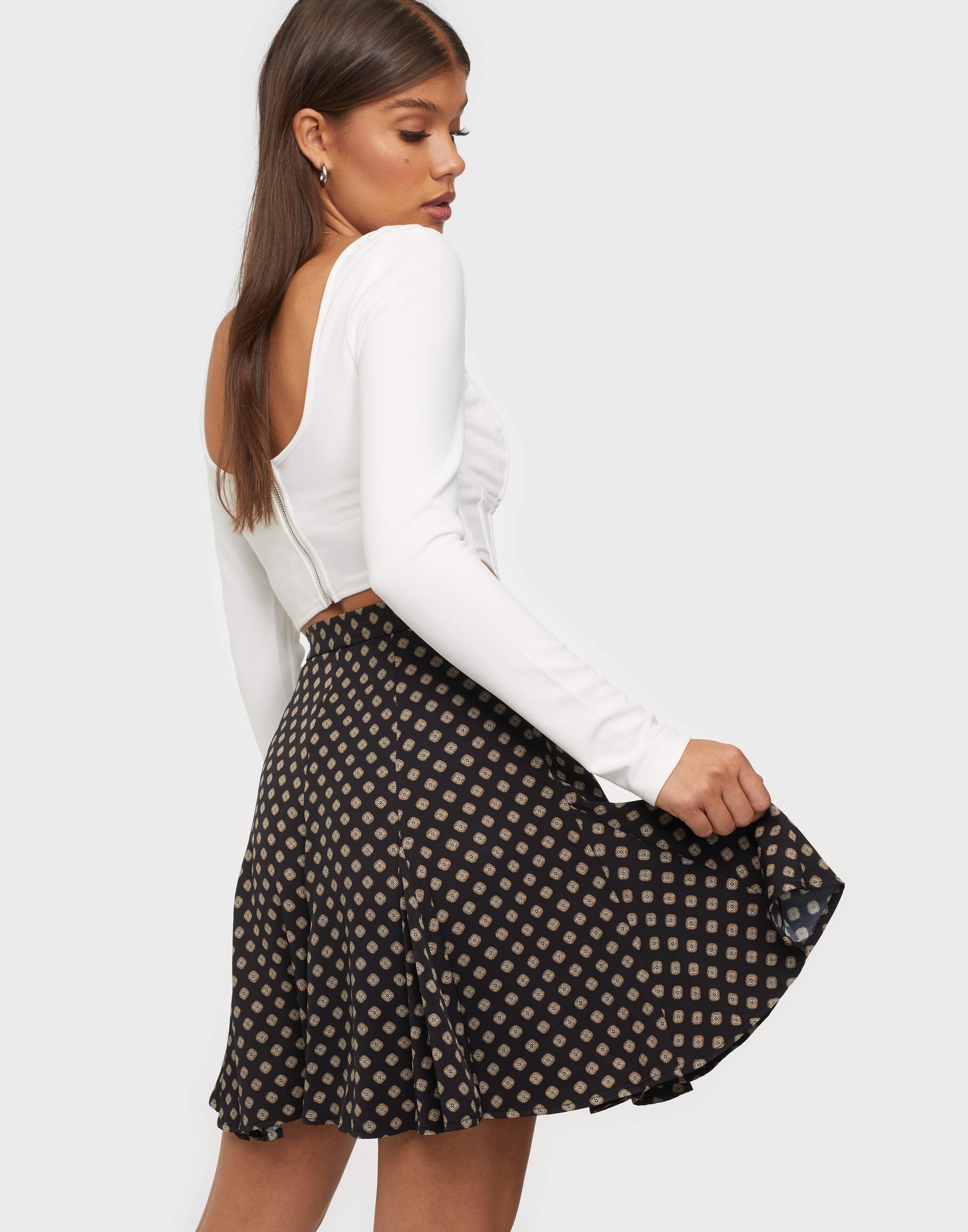 short godet skirt