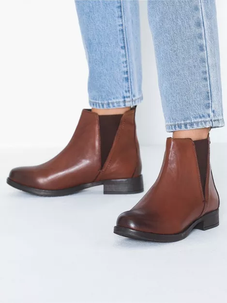 Køb Duffy Leather Boots Cognac | Nelly.com