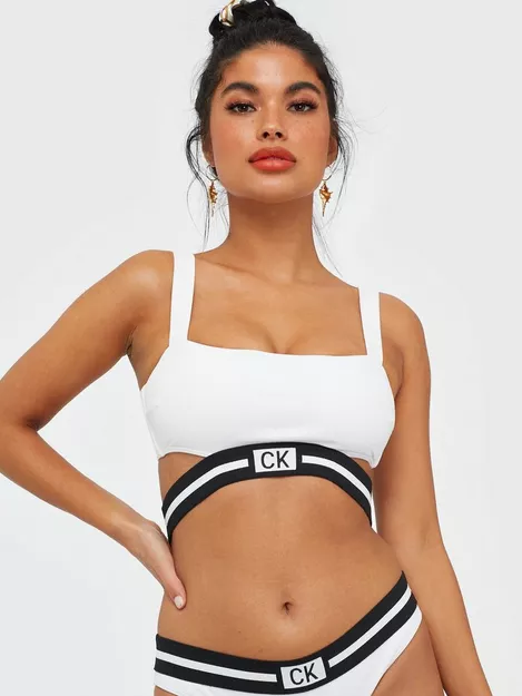 Calvin Klein Women's Core Reset Strap Bandeau Bikini Top - Black/White<!--  -->