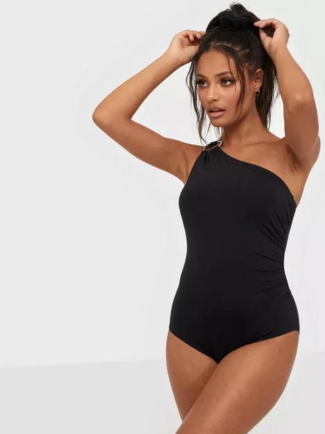 Buy Michael Kors One Shoulder Swimsuit - Black