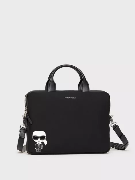 Buy Karl Lagerfeld Men Black IKONIK Logo Laptop Bag for Men Online