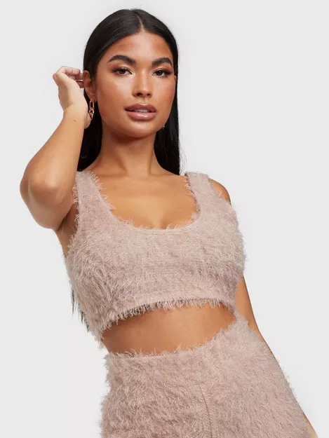 Buy Nelly Fluffy Crop Top - Rose