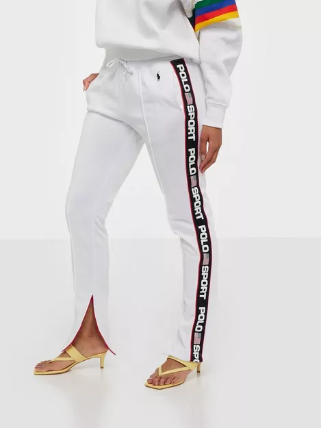 Buy Polo Ralph Lauren STRIPED-TRIM FLEECE TRACKSUIT TROUSER - White