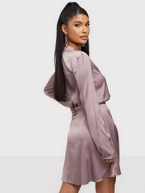 Buy Belted Wrap Dress Lilac | Nelly.com