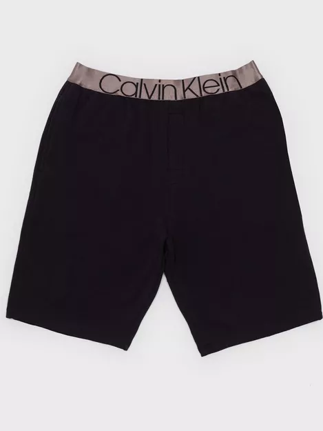 Calvin Klein Men`s Monogram Sleep Shorts (Black(NM1555-001)/White