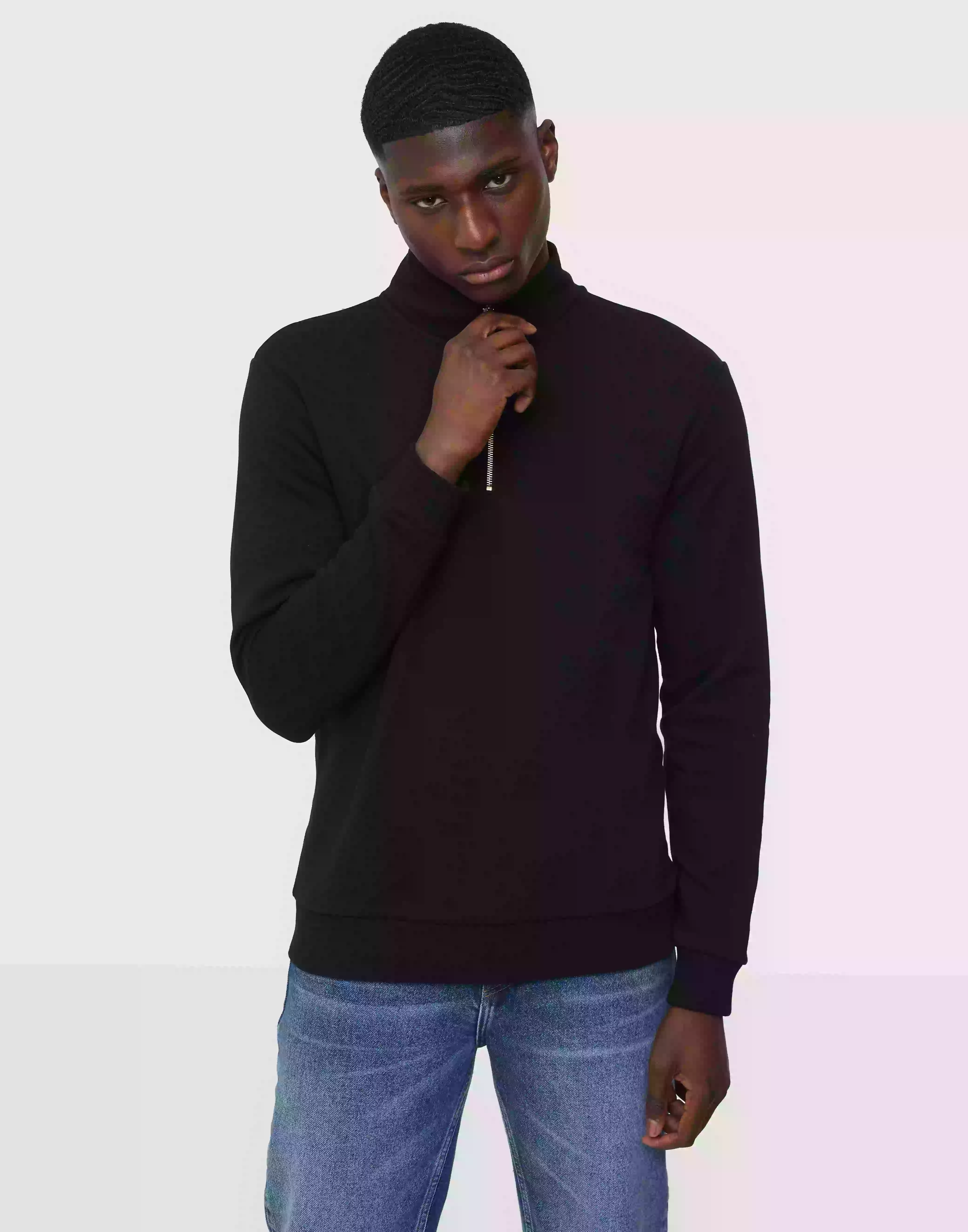 Only & Sons Onsceres Half Zip Sweat Gensere med glidelås Black